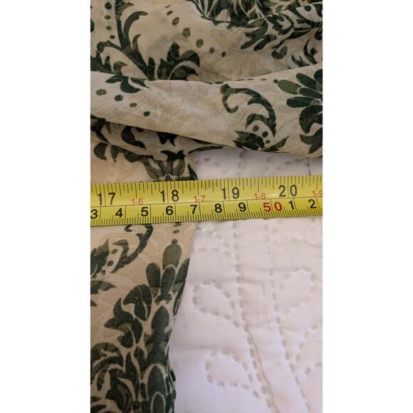 Skies Are Blue Green & Cream Botanical Print Dress, Medium, Lightweight, Flowy - Picture 7 of 8